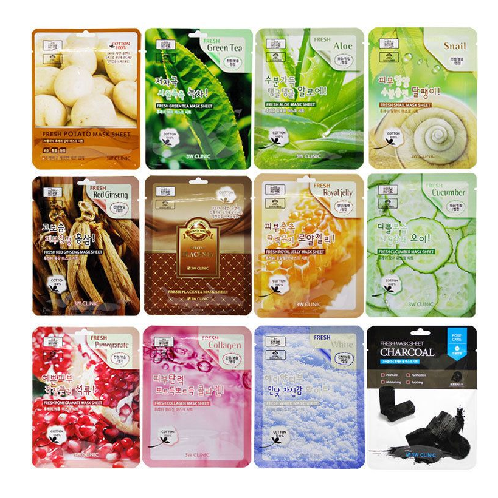 [3W CLINIC] Fresh Mask Sheet 23ml 12 Types [2pcs] - BEST Korea Cosmetic