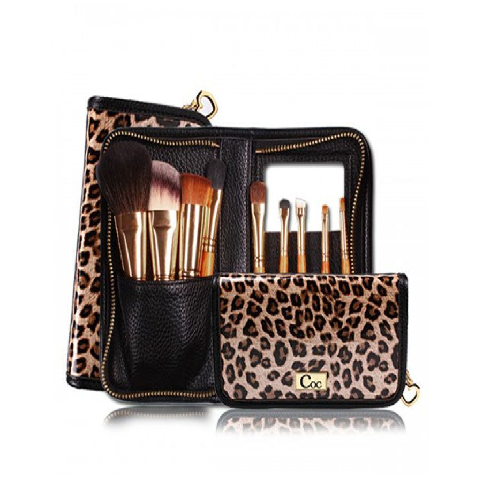 [CORINGCO] Leopard Medium Gold Brush 9p - BEST Korea Cosmetic